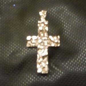 Hammered Silver Vintage Cross pendant